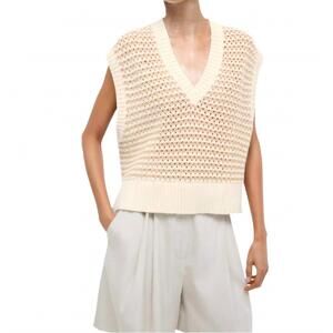 NEW STAUD americana v-neck sweater in breeze creme